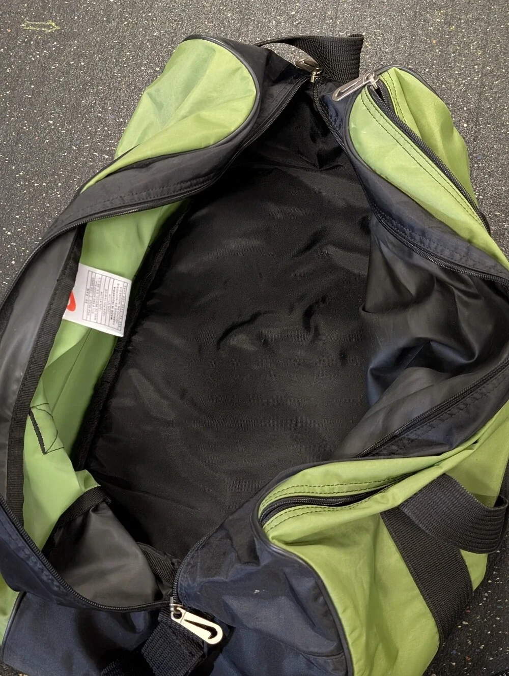 Vintage Nike 90s Military Green Sport Duffle Bag Swoosh Logo